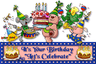 Birthday celebration with moving gif images