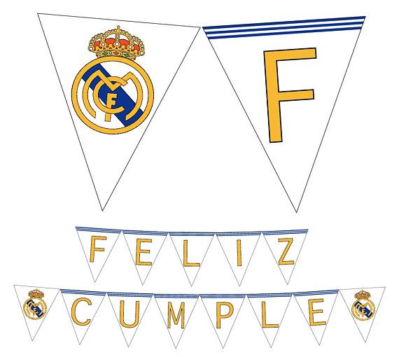 Imagen de cumpleaños con el escudo del Real Madrid