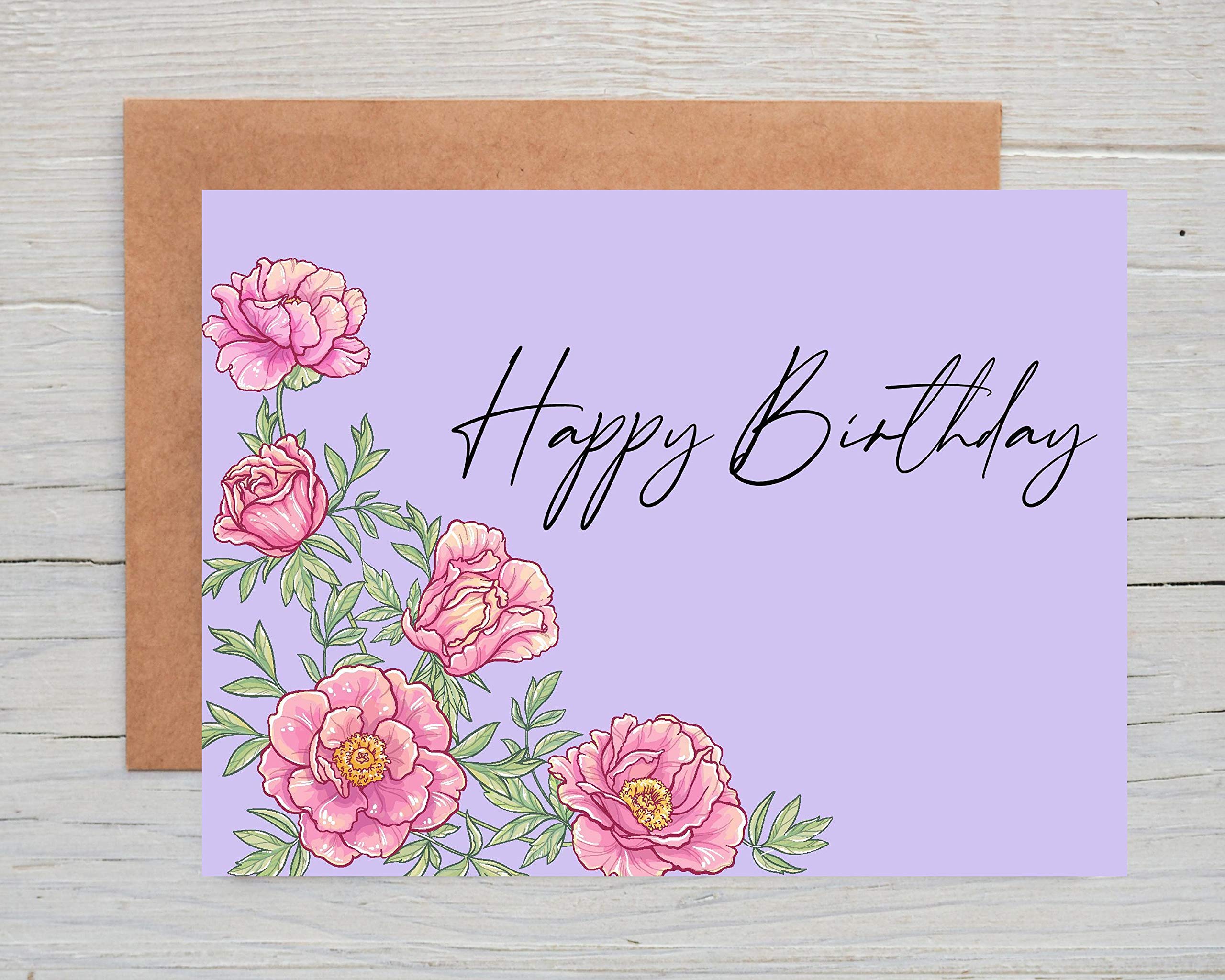 Tarjeta de cumpleaños personalizada con diseño floral