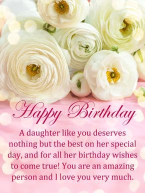 Happy birthday card for daughter with flowers
