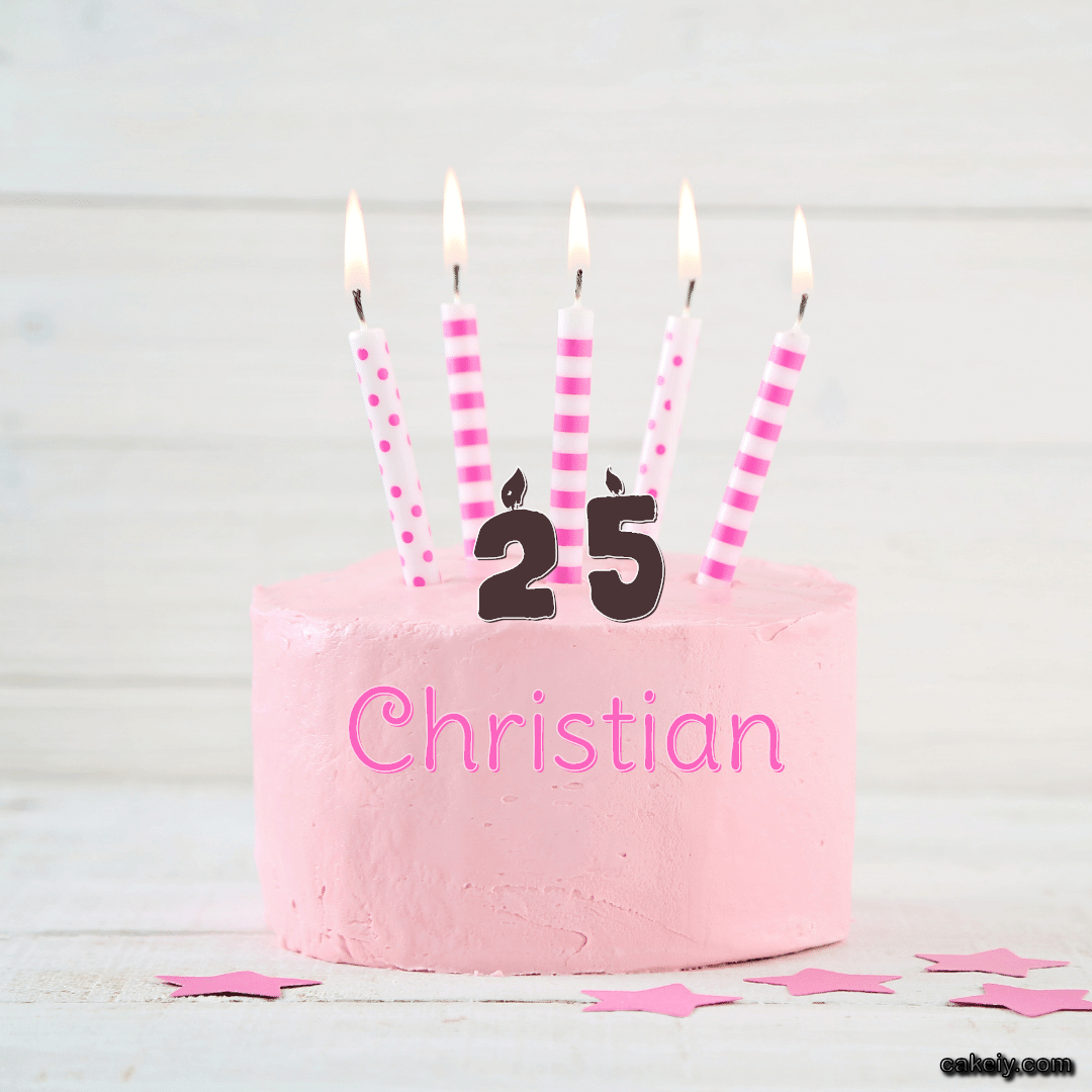 Birthday cake with Christian message and candles