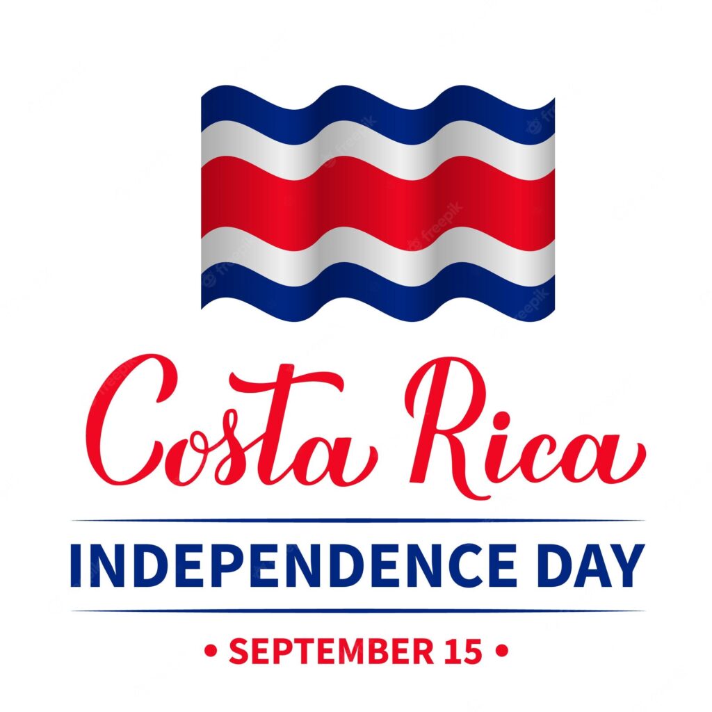 costa rica independence day calligraphy lettering with flag national holiday celebrated september 15 vector template typography poster banner greeting card flyer 656810 250