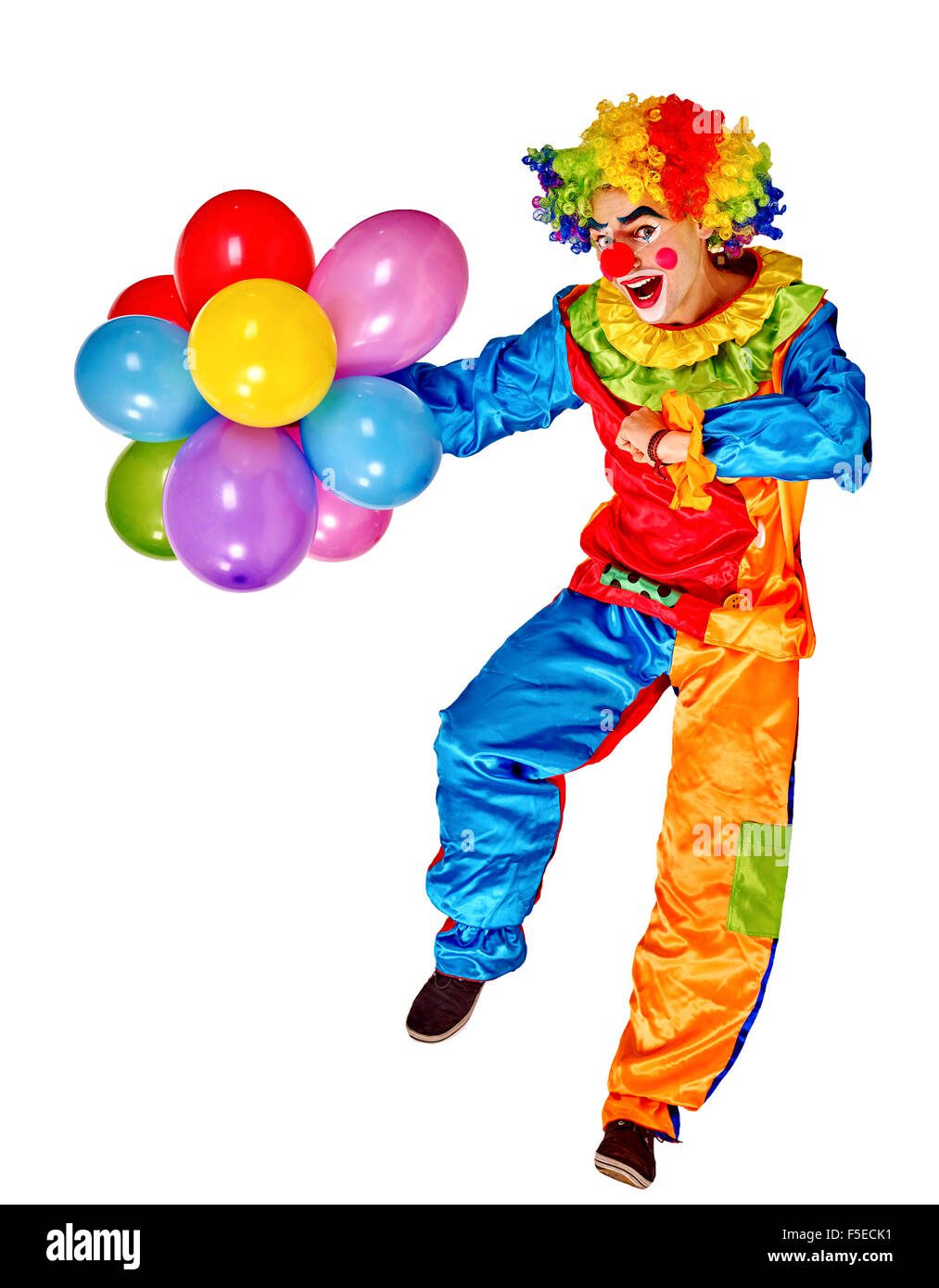 Descubre las imágenes más divertidas para celebrar el Día del Payaso 4 Clown holding colorful balloons and laughing joyfully