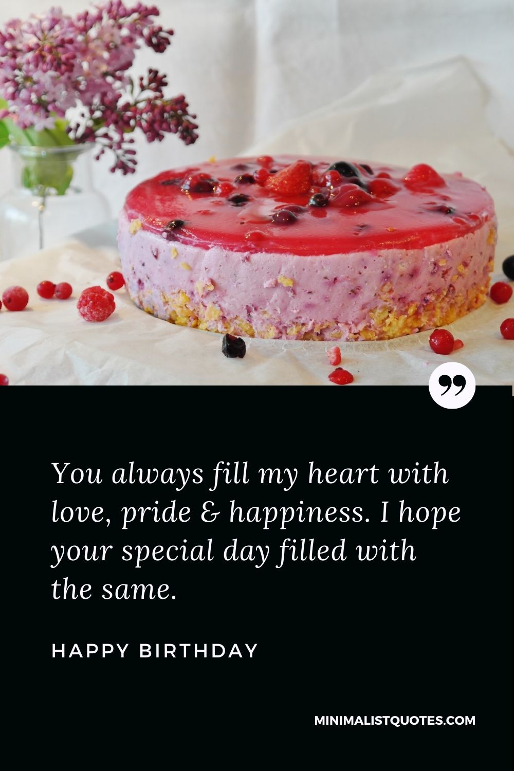Happy birthday message with love and pride