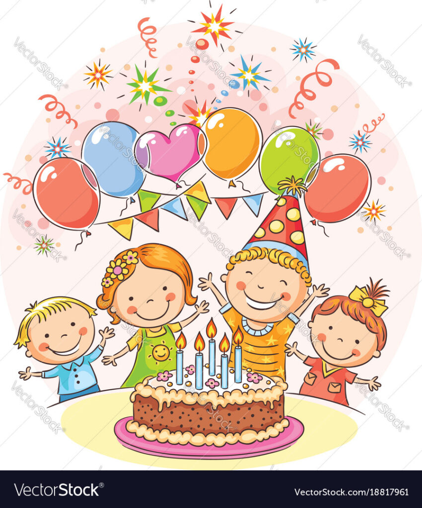 happy kids at the birthday party vector 18817961