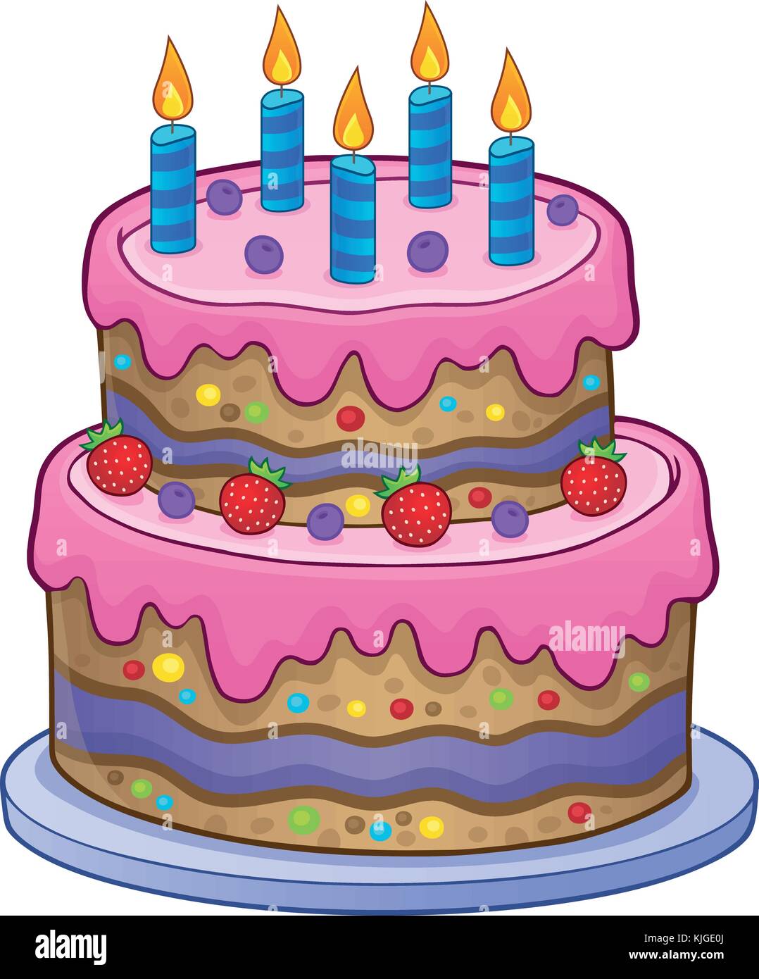 Imagen de una tarta de cumpleaños con velas