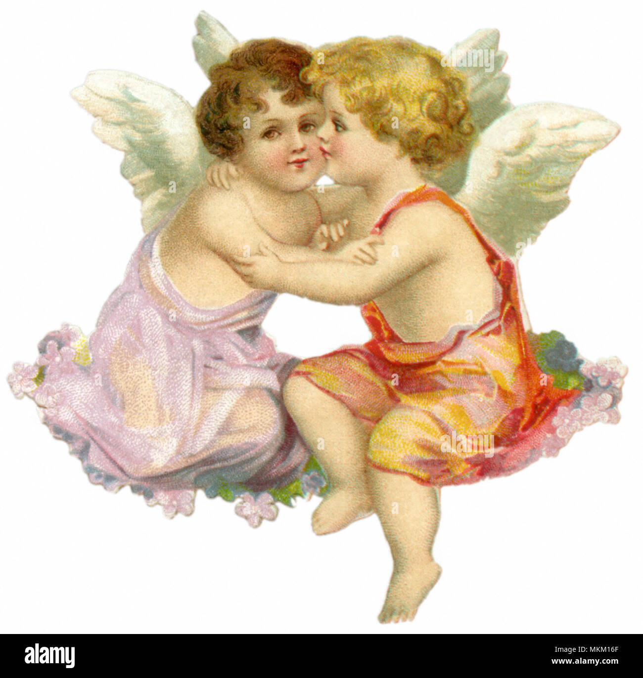 Image: Two cherubs embracing each other lovingly
